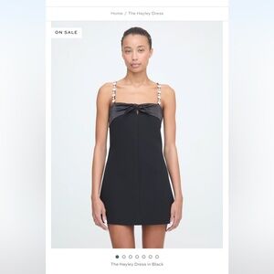 Hill House Black Mini Dress with Embellished Straps- Tailored to a Small
